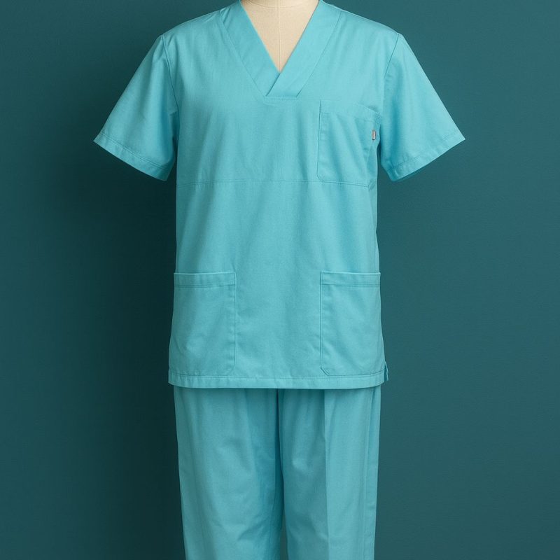 Casaca de pico y pantalón turquesa